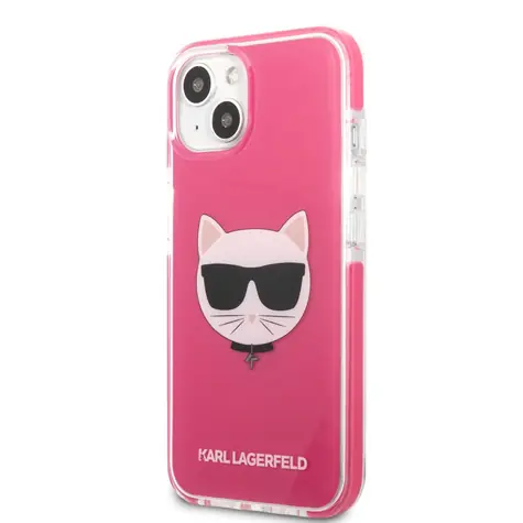Karl Lagerfeld TPE Choupette Head Kryt pro Apple iPhone 13 mini Fuchsia