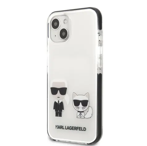 Karl Lagerfeld TPE Karl and Choupette Kryt pro Apple iPhone 13 mini bílá