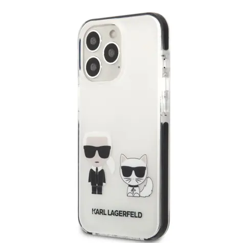 Karl Lagerfeld TPE Karl and Choupette Kryt pro Apple iPhone 13 Pro bílá