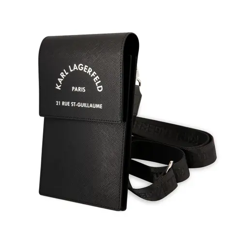 Karl Lagerfeld Saffiano Rue Saint Guillaume Wallet Phone Bag černá