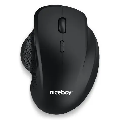 Niceboy Office M20 Silent+ černá / bezdrátová optická myš / 1600DPI / USB / 2.4GHz / 1x AA / 6 tlačítek