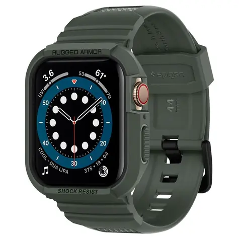 Spigen Rugged Armor Pro kryt pro Apple Watch Series 45mm & 44mm zelená