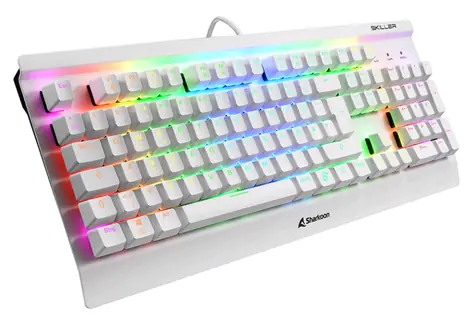 Sharkoon SGK3 - Kailh Red bílá / herní klávesnice / mechanická / RGB / Kailh Red spínač / US