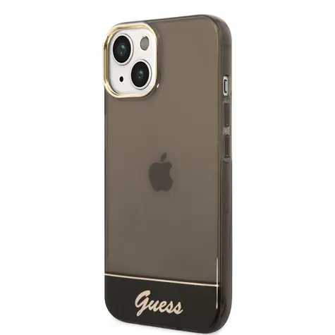 GUESS PC & TPU Camera Outline Translucent Zadní Kryt pro Apple iPhone 14 černá