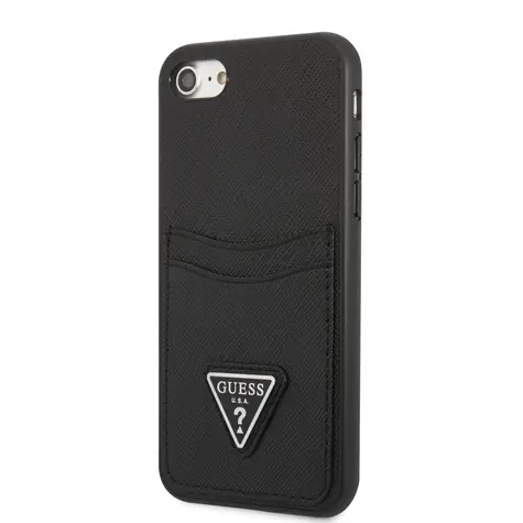 GUESS Saffiano Double Card Zadní Kryt pro Apple iPhone 7 & 8 & SE2020 & SE2022 černá