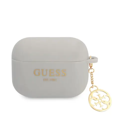 GUESS 4G Charms Silikonové Pouzdro pro Apple Airpods Pro šedá