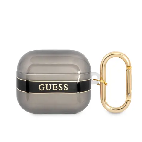 GUESS TPU Printed Stripe Pouzdro pro Apple Airpods 3 černá