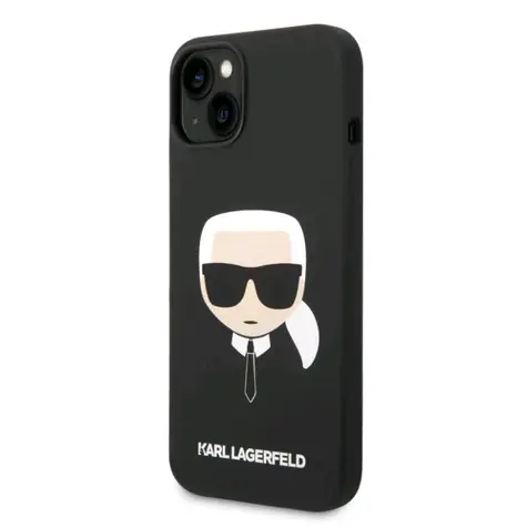 Karl Lagerfeld Liquid Silicone Karl Head Zadní Kryt pro Apple iPhone 14 černá