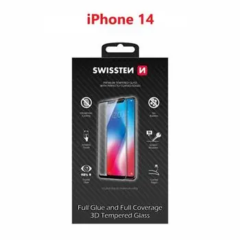 SWISSTEN Ultra Durable 3D FULL GLUE Glass pro Apple iPhone 14 černá