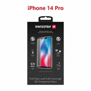 SWISSTEN Ultra Durable 3D FULL GLUE Glass pro Apple iPhone 14 PRO černá