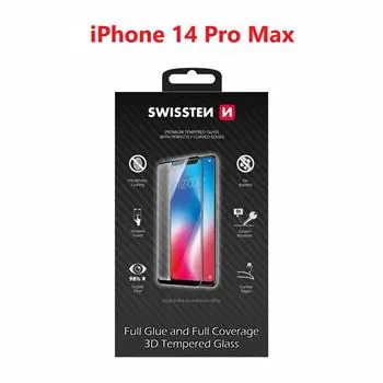 SWISSTEN Ultra Durable 3D FULL GLUE Glass pro Apple iPhone 14 PRO MAX černá