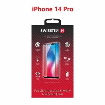 SWISSTEN FULL GLUE COLOR FRAME CASE FRIENDLY sklo pro Apple iPhone 14 PRO černá