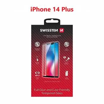 SWISSTEN FULL GLUE COLOR FRAME CASE FRIENDLY sklo pro Apple iPhone 14 PLUS černá