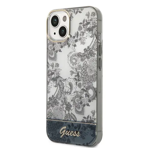 GUESS PC/TPU Toile De Jouy Zadní Kryt pro Apple iPhone 14 Plus šedá