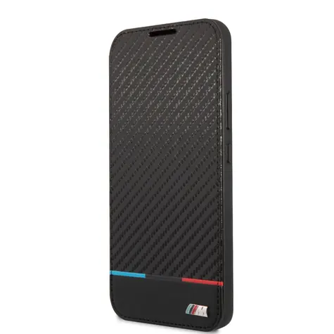 BMW M PC/TPU Book Tricolor Stripes Pouzdro pro Samsung Galaxy S22+ černá