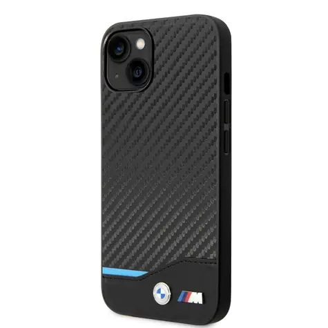 BMW M PU Carbon Blue Line Zadní Kryt pro Apple iPhone 14 Plus černá