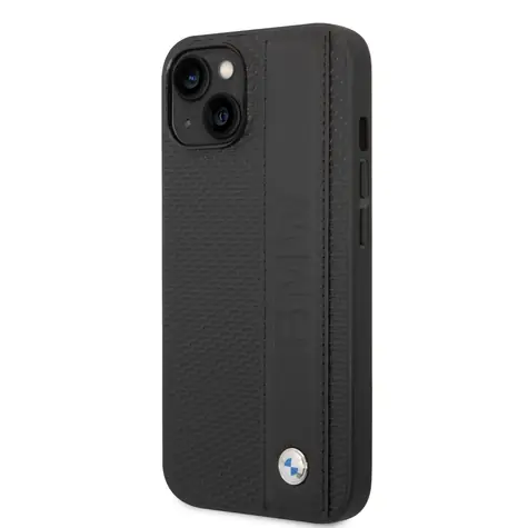BMW Signature Leather Big Logo Zadní Kryt pro Apple iPhone 14 Plus černá