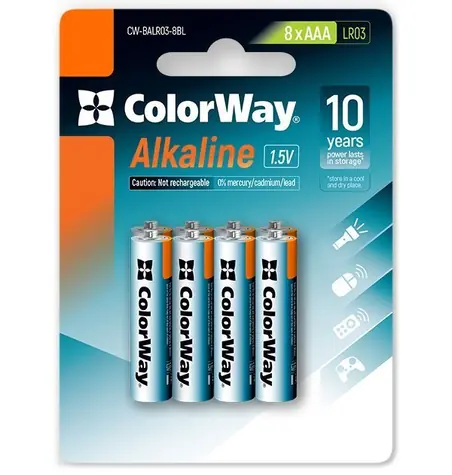 Colorway alkalická baterie AAA 8ks / 1.5V / Blister