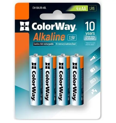Colorway alkalická baterie AA 4ks / 1.5V / Blister         