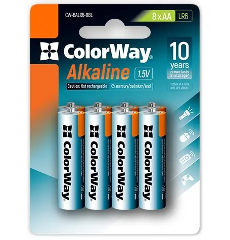 Colorway alkalická baterie AA 8ks / 1.5V / Blister         