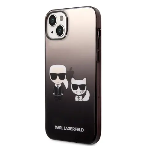 Karl Lagerfeld Gradient Karl and Choupette Zadní Kryt pro Apple iPhone 14 Plus černá