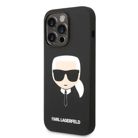 Karl Lagerfeld Liquid Silicone Karl Head Zadní Kryt pro Apple iPhone 14 Pro Max černá