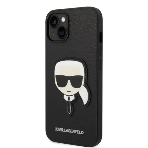 Karl Lagerfeld PU Saffiano Karl Head Zadní Kryt pro Apple iPhone 14 Plus černá