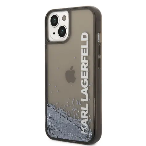 Karl Lagerfeld Translucent Liquid Glitter Zadní Kryt pro Apple iPhone 14 černá
