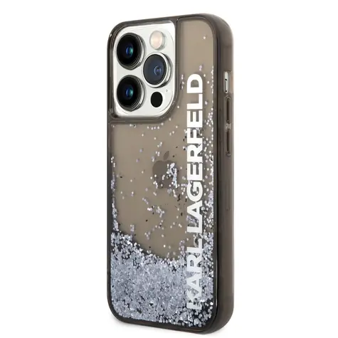 Karl Lagerfeld Translucent Liquid Glitter Zadní Kryt pro Apple iPhone 14 Pro černá