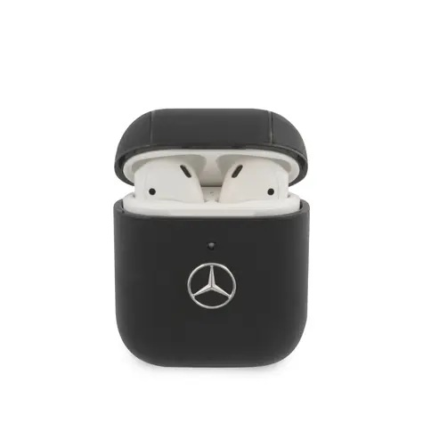 Mercedes Kožené Pouzdro pro Apple AirPods 1 & 2 černá