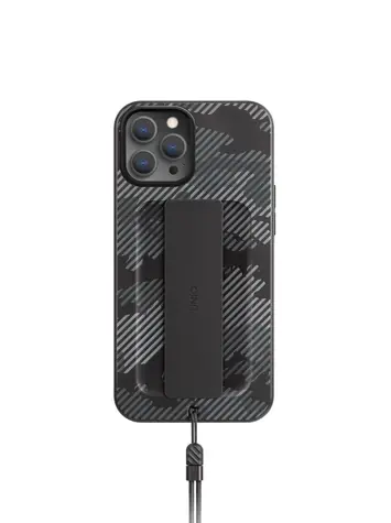 Uniq Hybrid Heldro Designer Edition Antimicrobial zadní kryt pro Apple iPhone 12 Pro - CHARCOAL CAMO (uhlová)