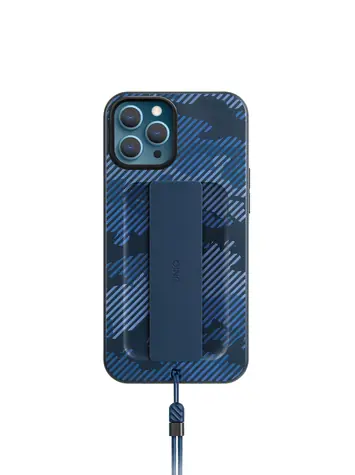 Uniq Hybrid Heldro Designer Edition Antimicrobial zadní kryt pro Apple iPhone 12 Pro Max - MARINE CAMO (modrá)