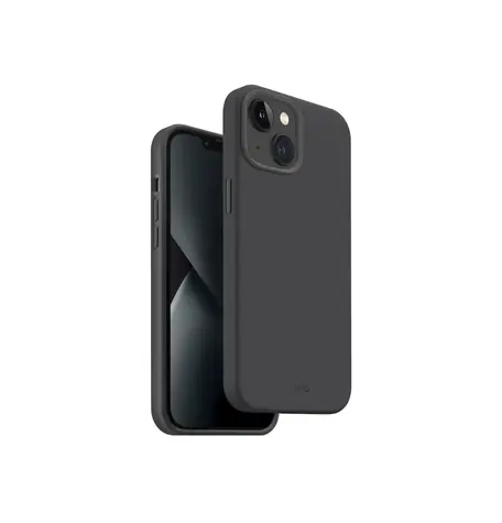 Uniq Hybrid Lino Hue Magclick Charging zadní kryt pro Apple iPhone 14 - CHARCOAL (šedá)