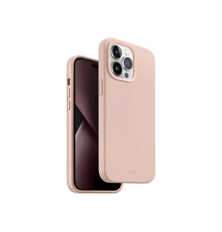 Uniq Hybrid Lino Hue Magclick Charging zadní kryt pro Apple iPhone 14 Pro - BLUSH (růžová)
