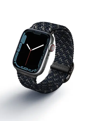 Uniq Aspen Designer Edition Braided řemínek pro Apple Watch 45 & 44 & 42mm - OBSIDIAN BLUE (modrá)