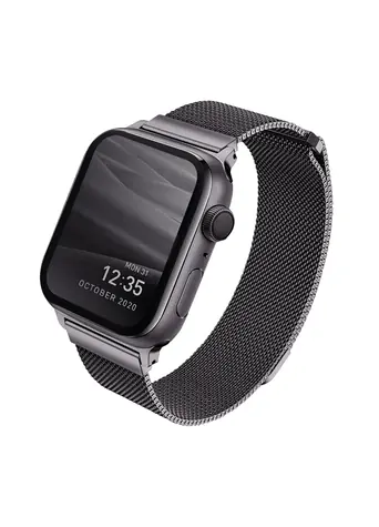 Uniq Dante Mesh Steel řemínek pro Apple Watch 40 & 38mm - GRAPHITE (grafitová)