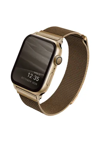Uniq Dante Mesh Steel řemínek pro Apple Watch 44 & 42mm - CARAMEL GOLD (zlatá)
