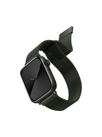 Uniq Dante Mesh Steel řemínek pro Apple Watch 45 & 44 & 42mm - HUNTER (zelená)