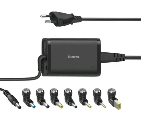 Hama 200002 univerzální napájecí adaptér pro notebook 15-19V 65W / 8 koncovek 