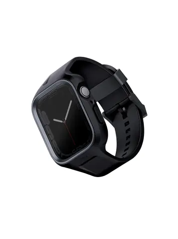 Uniq Monos 2v1 řemínek a ochranné hybridní pouzdro pro Apple Watch 45 & 44MM - MIDNIGHT BLACK (černá)