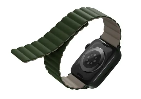 Uniq REVIX Reversible Magnetic řemínek pro Apple Watch 41 & 40 & 38mm - PINE (zeleno-béžová)