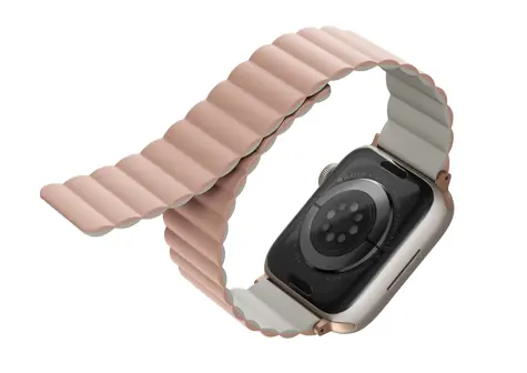 Uniq REVIX Reversible Magnetic řemínek pro Apple Watch 45 & 44 & 42mm - BLUSH (růžovo-béžová)