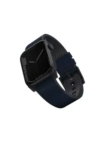 Uniq Straden voděodolný kožený řemínek pro Apple Watch 45 & 44 & 42mm modrá