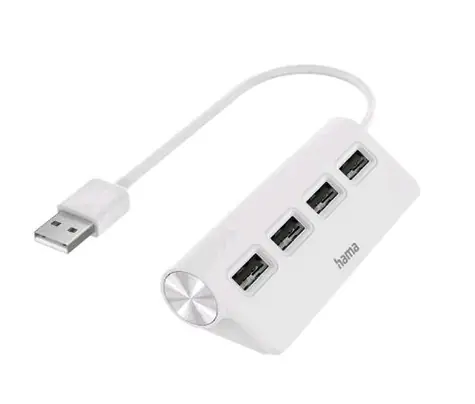 Hama 200120 USB Hub 2.0 bílá / 4 porty 