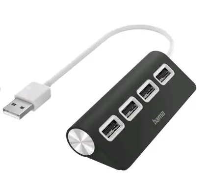 Hama 200119 USB Hub 2.0 černá / 4 porty 