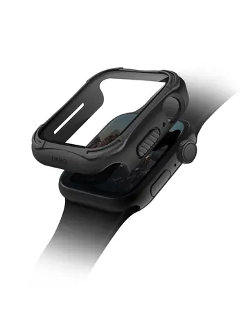 Uniq Torres antimikrobiální ochranné pouzdro s 9H tvrzeným sklem pro Apple Watch 40mm - MIDNIGHT (černá)