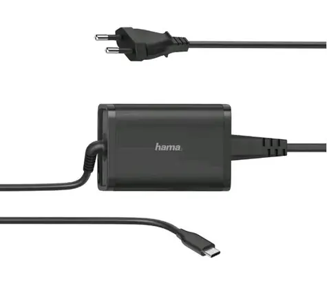 Hama 200006 USB-C napájecí zdroj 1.15m černá / 65W / 5-20V 