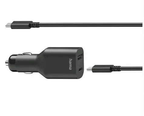 Hama 200010 USB-C napájecí adaptér do auta 1m černá / 70W / 3A 