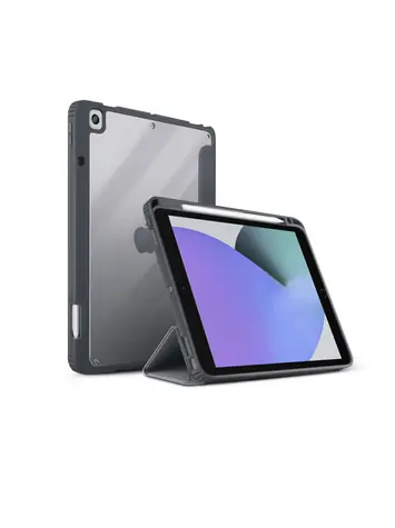 Uniq Moven Antimikrobiální pouzdro pro Apple iPad 10.2 - CHARCOAL (šedá)