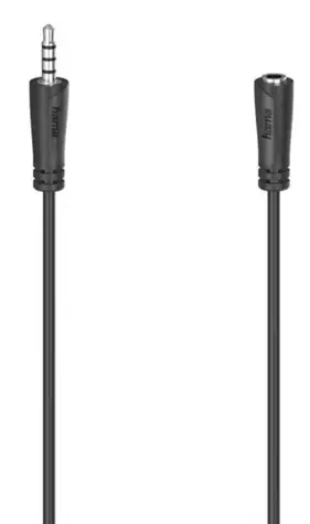 Hama 200734 prodlužovací audio kabel 3.5mm jack pro headsety 1.5m černá / 4pól 